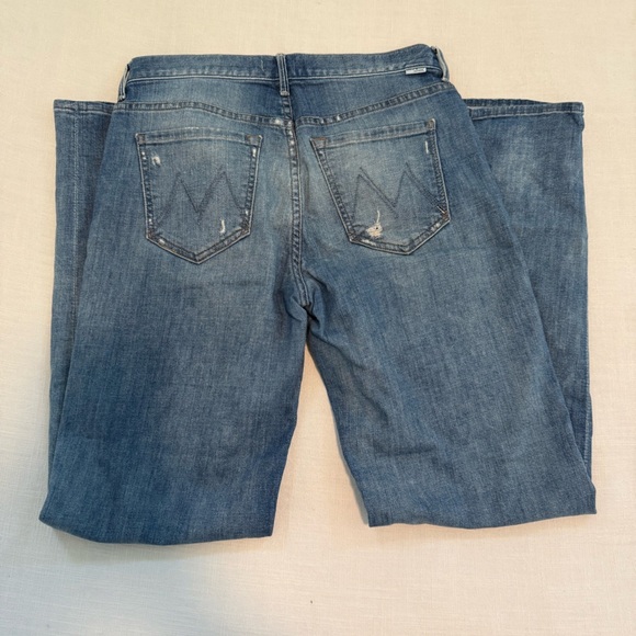 MOTHER The Brother Getting Rowdy Distressed Jeans Denim Stained Button Fly sz 25 - Picture 4 of 7